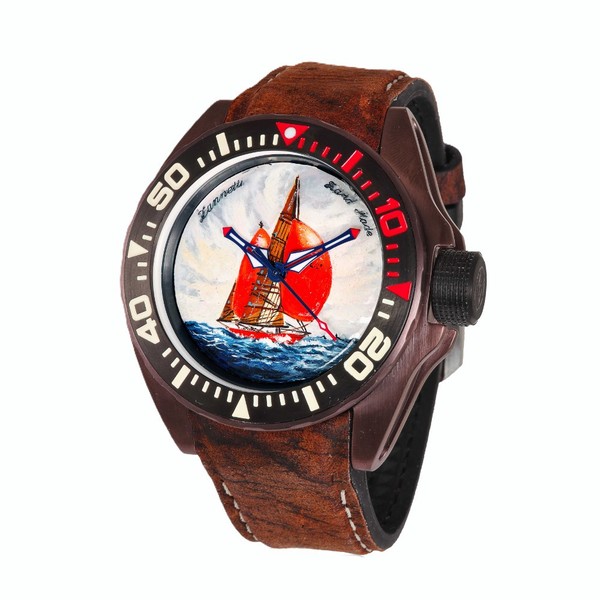 Zannetti Scuba Art Micropainting XL Sailing Edition – Brown PVD PHN.A2SD. 2A.C-1-1-1-1-1 - 51mm