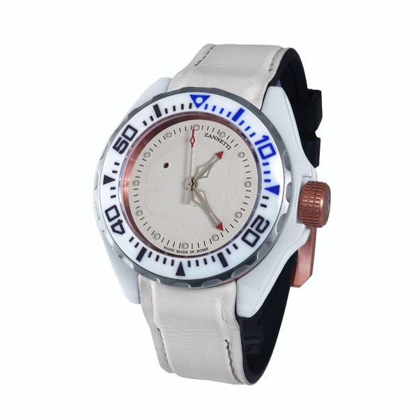 Zannetti Scuba Art Piranha Mid-Size – High-Tech Ceramic – White Dial WCIG018.PR044 - 41mm