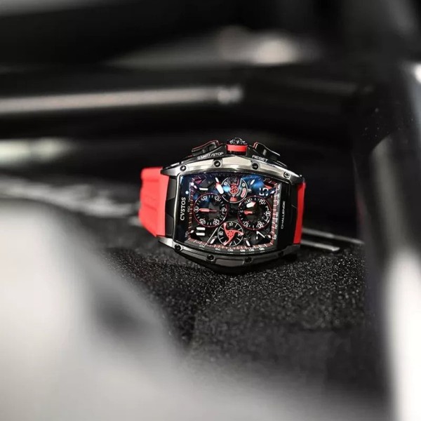 CVSTOS Chrono Grey Brancard Black Titanium Black & Red B00107.4172001 - 53.7 x 41 mm