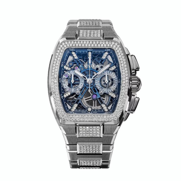 CVSTOS Metropolitan Chrono Titanium Blue SQLT Diamond F00112.4213002 - 51 x 42 mm
