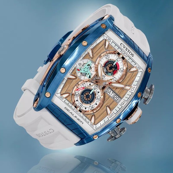 CVSTOS Sealiner Chronograph SkyBlue Steel 5N C01107.4105002 - 53.7 x 41 mm