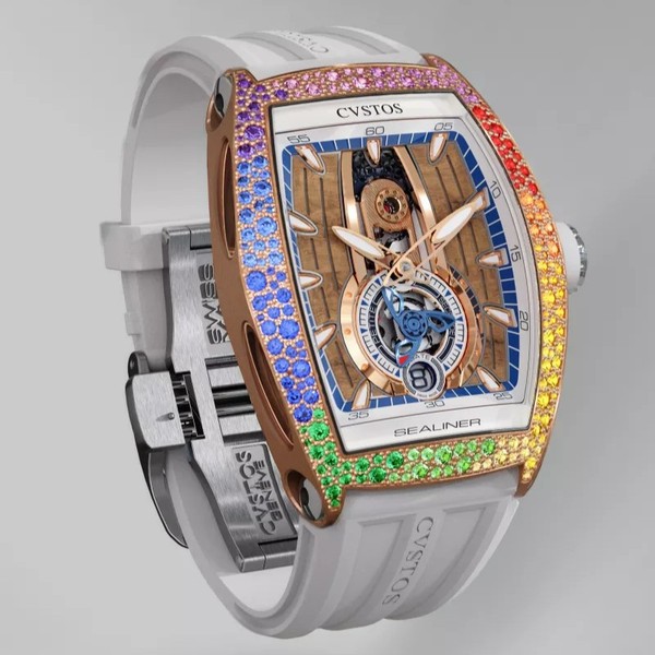 CVSTOS Sealiner PS Thirty6 5N Red Gold Rainbow Snow Setting C00103.3625003 - 47.2 x 36 mm