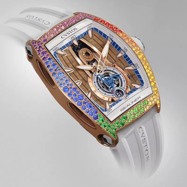 CVSTOS Sealiner PS Thirty6 5N Red Gold Rainbow Snow Setting C00103.3625003 - 47.2 x 36 mm
