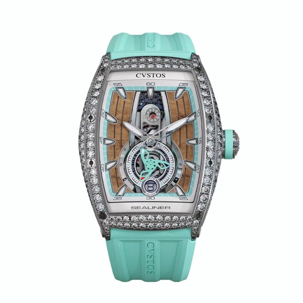 CVSTOS Sealiner PS Thirty6 Steel 2 Row Diamonds TIT COMP C00103.3606002 - 47.2 x 36 mm
