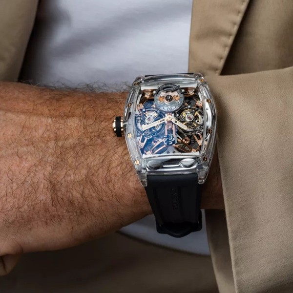 CVSTOS Double Tourbillon Sapphire Black & 5N COMP E00105.4185001 - 41mm