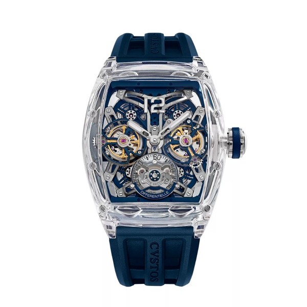 CVSTOS Double Tourbillon Sapphire Navy & TIT COMP E00105.4186001 - 41mm
