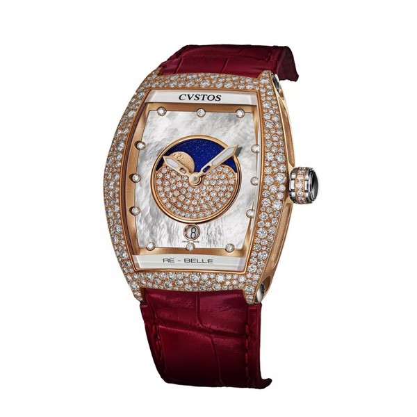 CVSTOS Re-Belle Moon 5N Red Gold/Diamond Snow Setting White MOP D00109.3620001 - 36mm