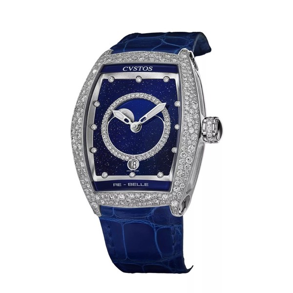CVSTOS Re-Belle Moon Steel/Diamond Snow Setting Blue Aventurine D00109.3603001 - 36mm
