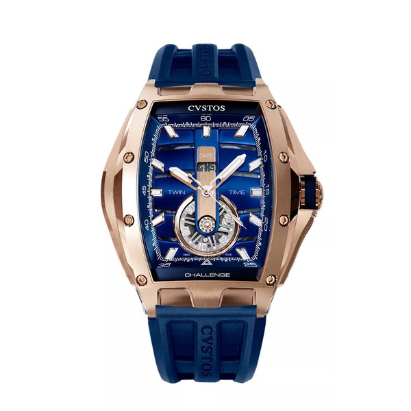CVSTOS Twin-Time 5N Red Gold Blue Dial A01108.4123001 - 41mm