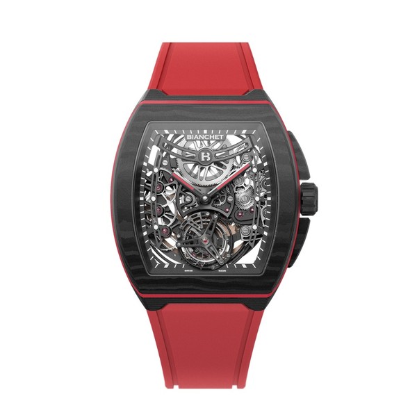 Bianchet B 1.618 Flying Tourbillon UltraFino Skeleton Carbon Red UFFTSKCBRD - 40 x 47.39mm