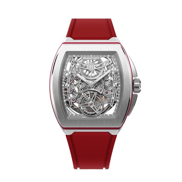 Bianchet B 1.618 Flying Tourbillon UltraFino Skeleton Titanium Red UFFTSKTNRD - 40 x 47.39mm