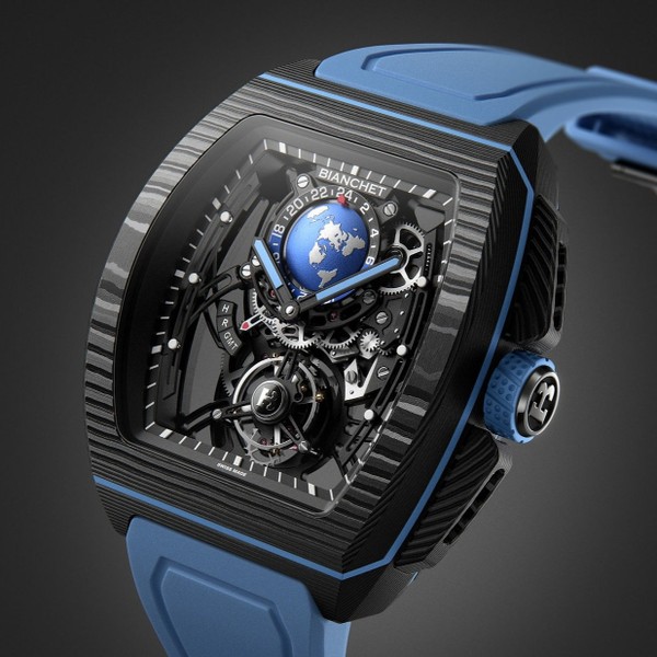 Bianchet B 1.618 Flying Tourbillon Sport GMT Carbon Sky Blue CBSBFTSG4 - 43 x 51mm
