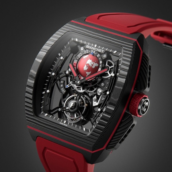 Bianchet B 1.618 Flying Tourbillon Sport GMT Carbon Red CBRFTSG4 - 43 x 51mm