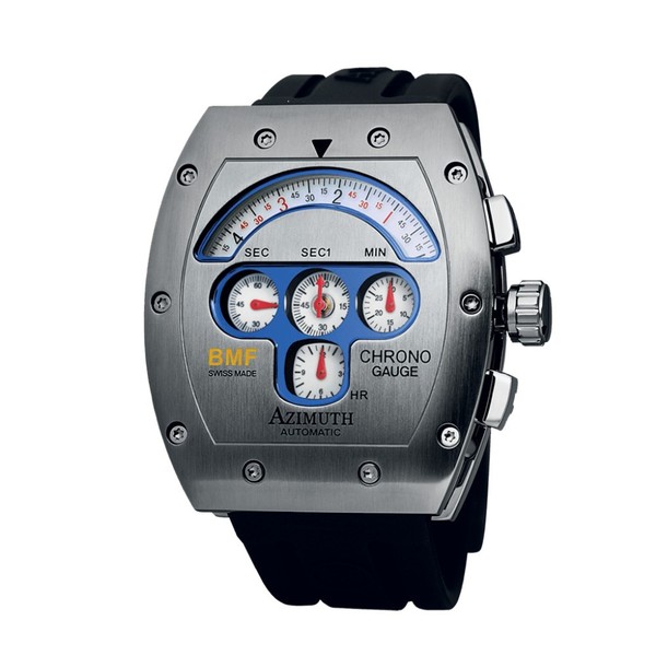Azimuth Chrono-Gauge BMF Steel White Dial - 43 x 50 mm