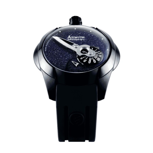 Azimuth Spaceship Aventurine Stone PVD Black - 45mm
