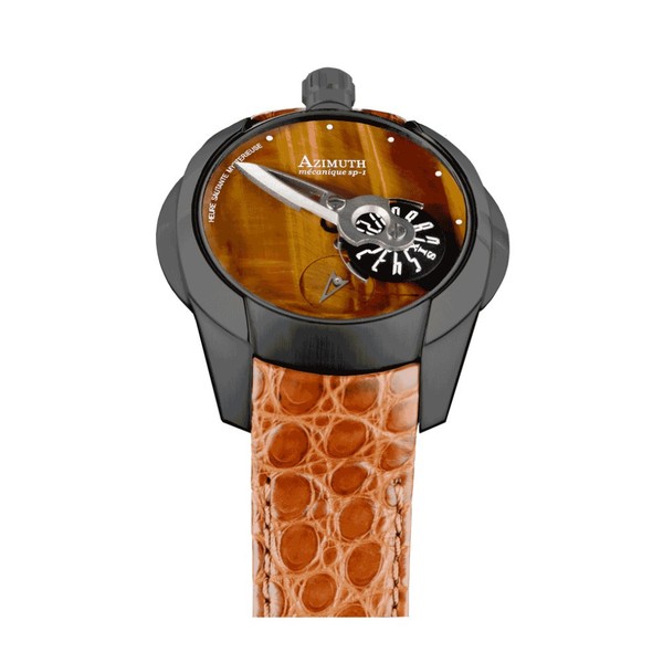 Azimuth Spaceship Tiger Eye Stone Dial PVD Black - 45mm