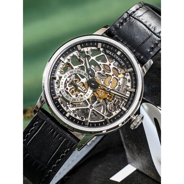 Waldhoff Pioneer Carbon Silver - 39mm