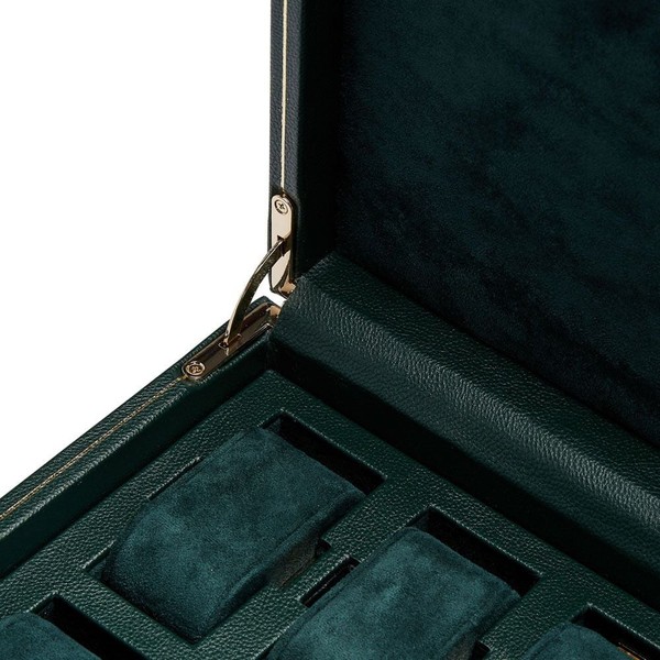 Wolf British Racing 10 Piece Watch Box with Storage Green 792841