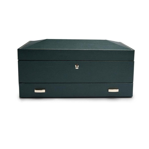 Wolf British Racing 10 Piece Watch Box with Storage Green 792841