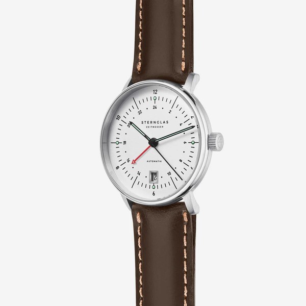 Sternglas Naos Pro GMT Automatik Silver S02-NG10-BR03 - 38mm