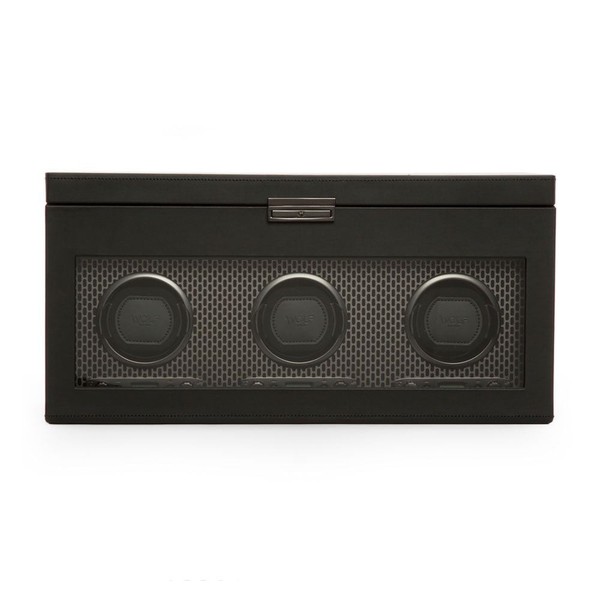 Wolf Axis Triple Watch Winder With Storage Powder Coat 469403