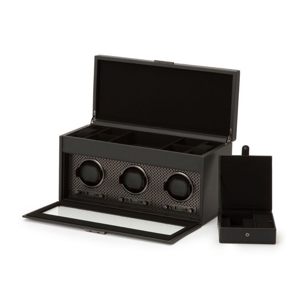 Wolf Axis Triple Watch Winder With Storage Powder Coat 469403