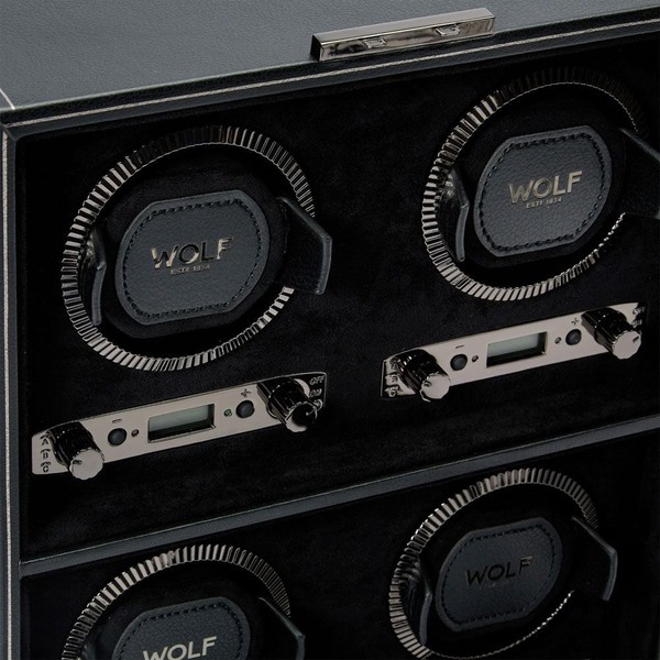 Wolf British Racing 4 Piece Watch Winder Black 793002
