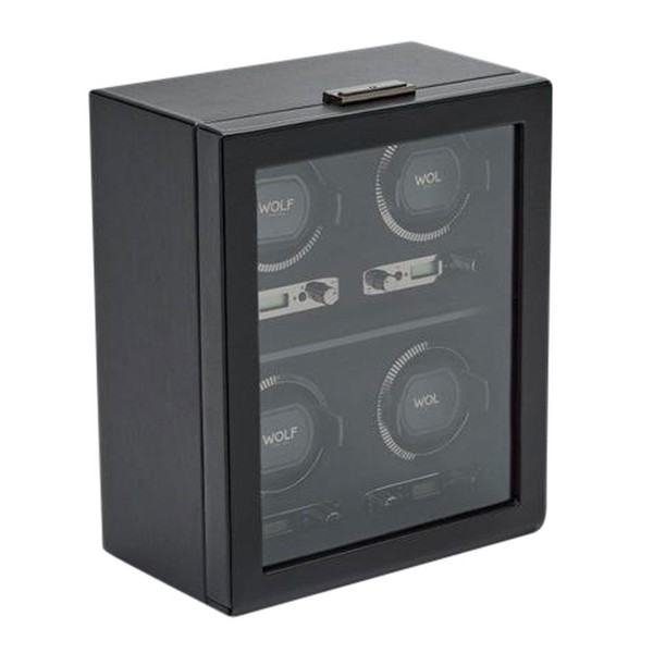 Wolf British Racing 4 Piece Watch Winder Black 793002