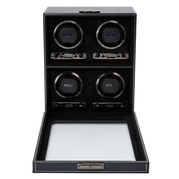 Wolf British Racing 4 Piece Watch Winder Black 793002