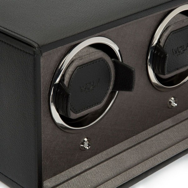 Wolf Cub Double Watch Winder With Cover Black 461203