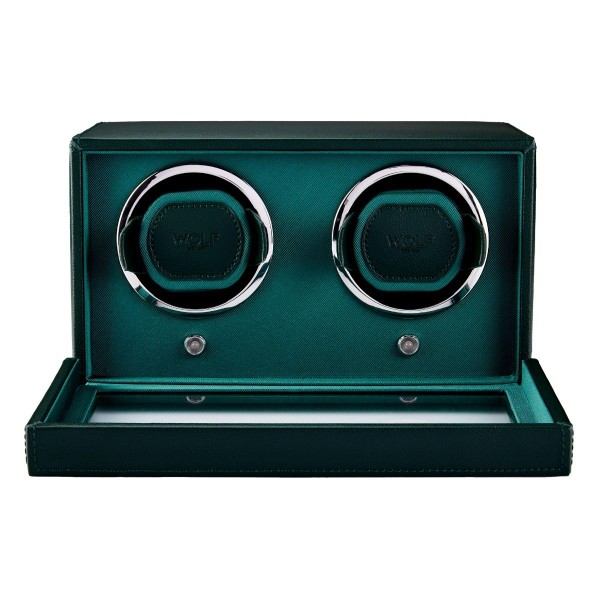 Wolf Cub Double Watch Winder with Cover Green 461241