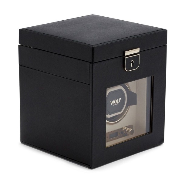Wolf Palermo Single Watch Winder With Jewelry Storage Black Anthracite 213702