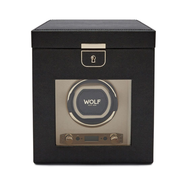 Wolf Palermo Single Watch Winder With Jewelry Storage Black Anthracite 213702