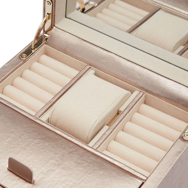 Wolf Palermo Single Watch Winder With Jewelry Storage Rose Gold 213716