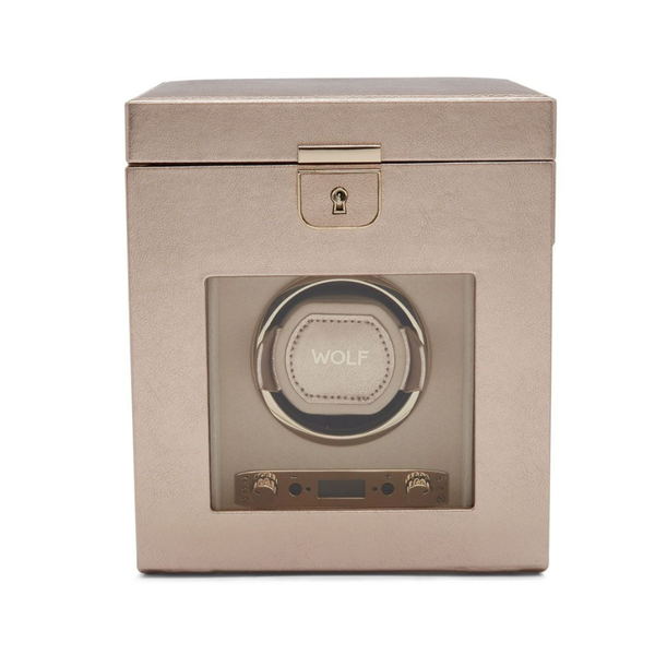 Wolf Palermo Single Watch Winder With Jewelry Storage Rose Gold 213716