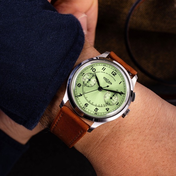 Vulcain Monopusher Heritage Green 650167A98.BAC207 - 39mm