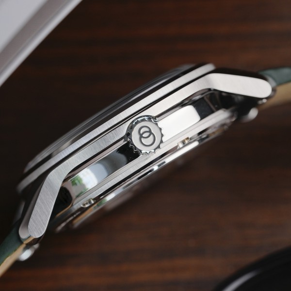 Beaubleu Seconde Française 19.24 Imperial Green Grained Black Leather Strap - 39mm