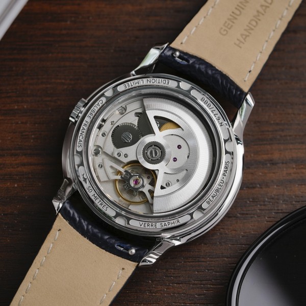 Beaubleu Seconde Française 19.24 Midnight Blue Grained Blue Leather Strap - 39mm