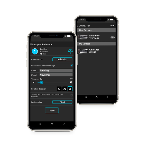 Chronovision Uhrenbeweger Ambiance VI Black High Gloss Carbon Lacquer 70050-152.17.11