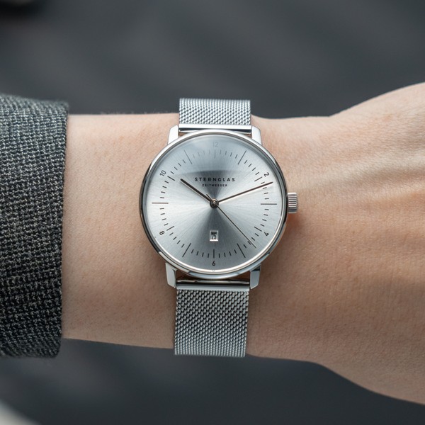 Sternglas Naos XS Edition Elyra Silver Stainless Steel S01-NDE10-MI01 - 33mm