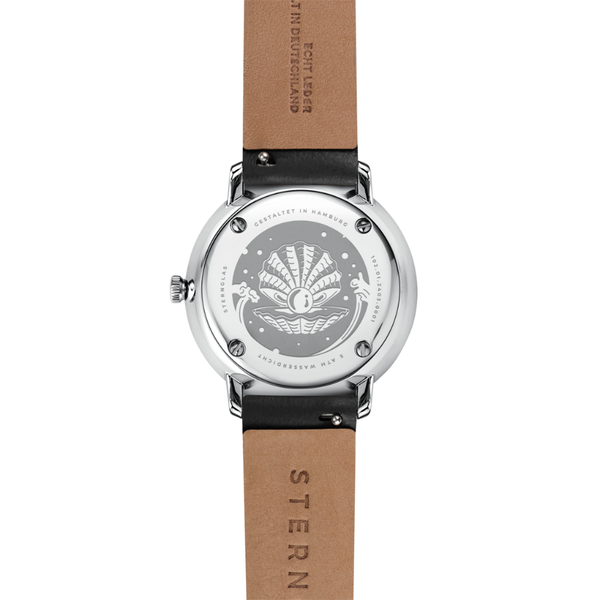 Sternglas Naos XS Edition Mother Of Pearl White Black Leather S01-NDP01-KL05 - 33mm