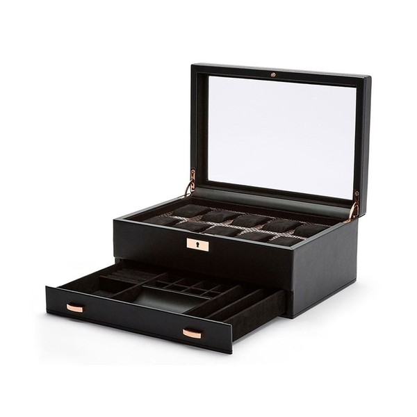 Wolf Axis 10 Piece Watch Box With Drawer Copper 488216