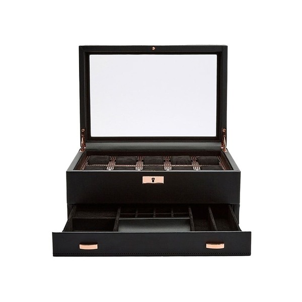 Wolf Axis 10 Piece Watch Box With Drawer Copper 488216