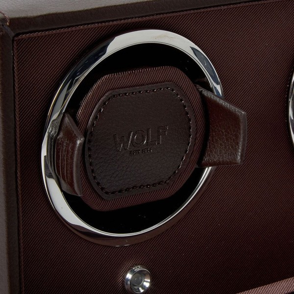 Wolf Cub Double Watch Winder With Cover Brown 461206