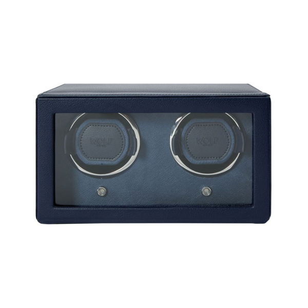 Wolf Cub Double Watch Winder With Cover Navy 461217